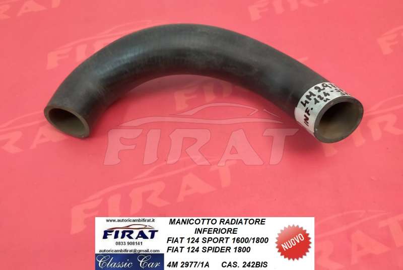 MANICOTTO RADIATORE FIAT 124 SPORT/SPIDER INF. (2977/1A)